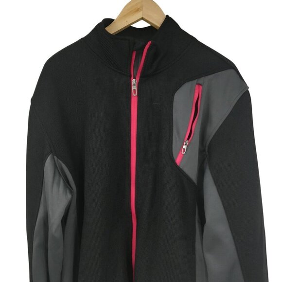 Spyder Mens Raider 2.0 Full Zip Jacket Size XL Black Red Logo Sweater Ribbed - Picture 6 of 14